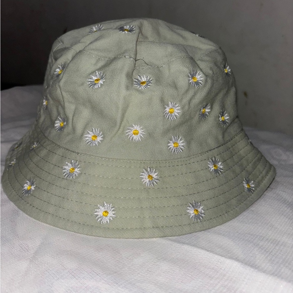 Children's Floral Bucket Hat - Light Green